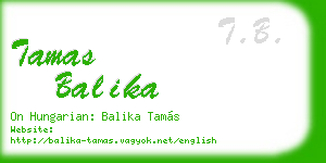 tamas balika business card